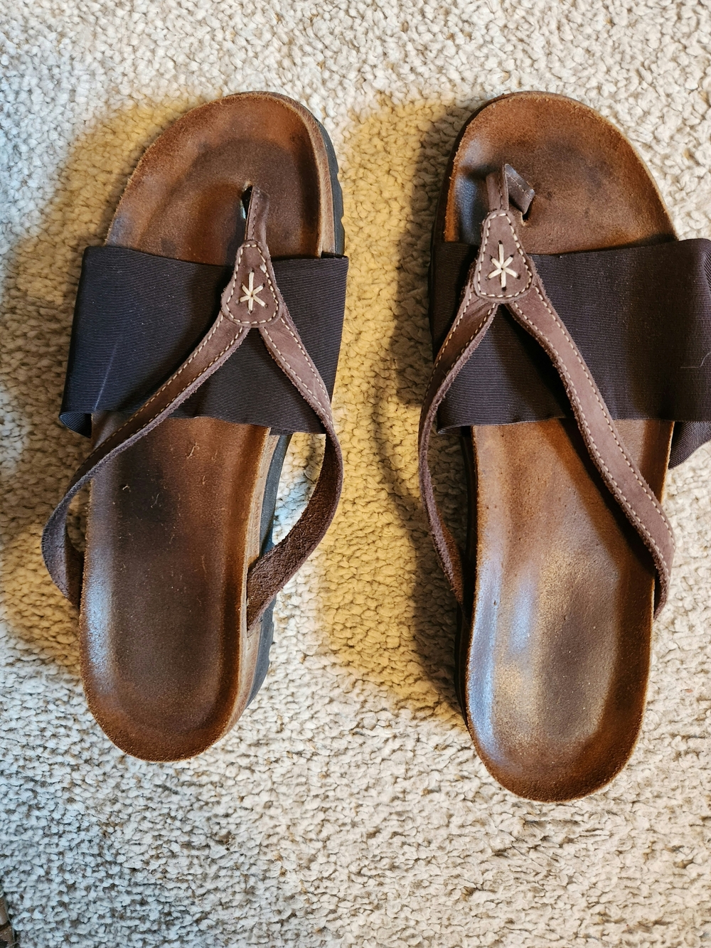 Naot Women's Brown Leather Strap Sandal with Black Lug Sole